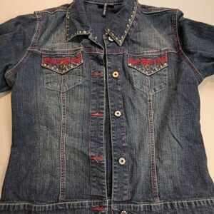 Monroe & Maine Embellished Blue Jean Jacket Medium